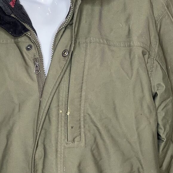 LL Bean Men's Thinsulate Winter Jacket Hooded Olive Green Outdoor Large 2010s - Picture 6 of 16